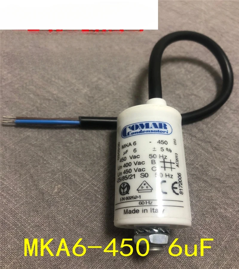 

комнатный конденсатор 6 мкФ COMAR MKA6-450