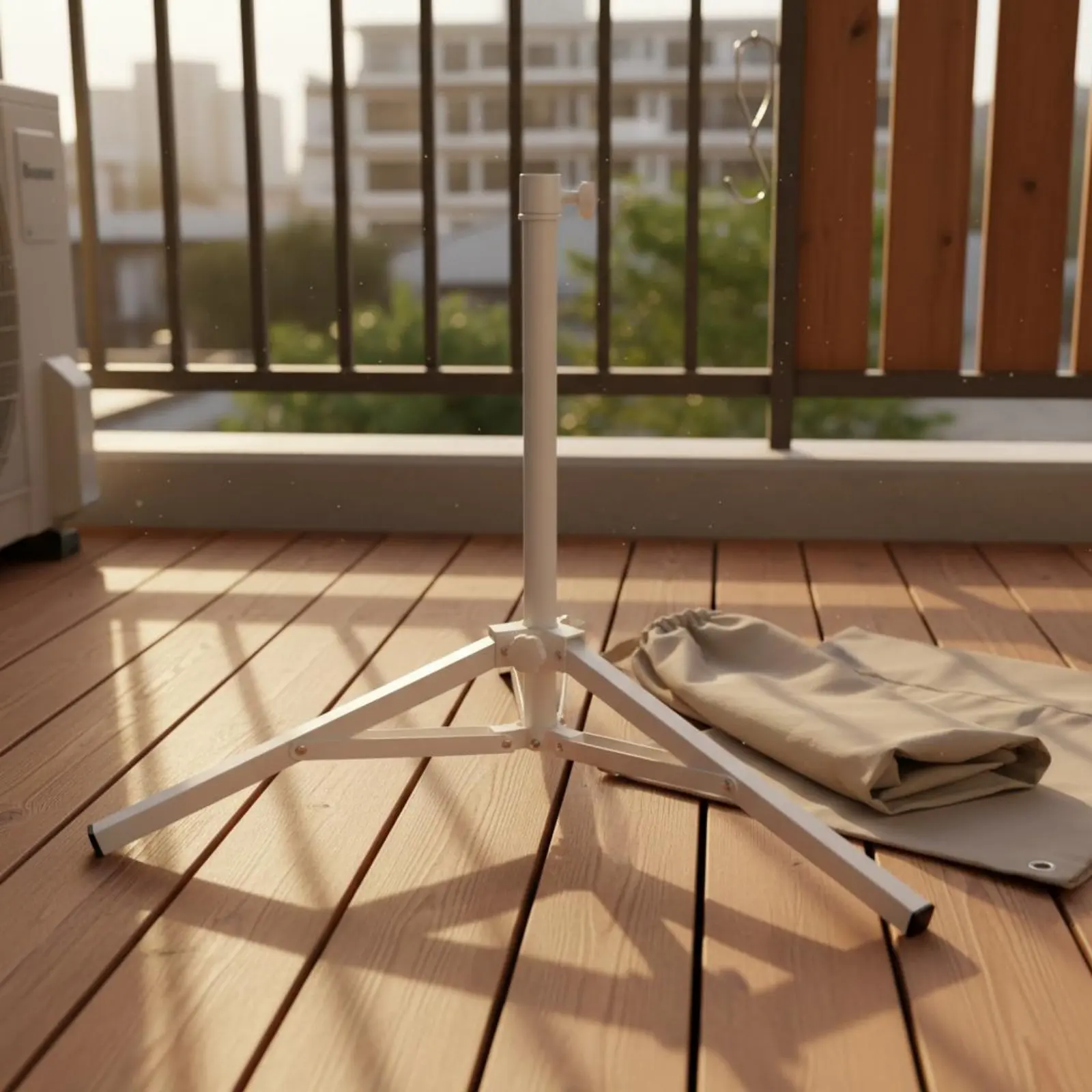 Tripod Umbrella Stand Space-Saving Metal Umbrella Tripod Portable Sunshade Stand Long-Lasting Lightweight for Patio, Beach