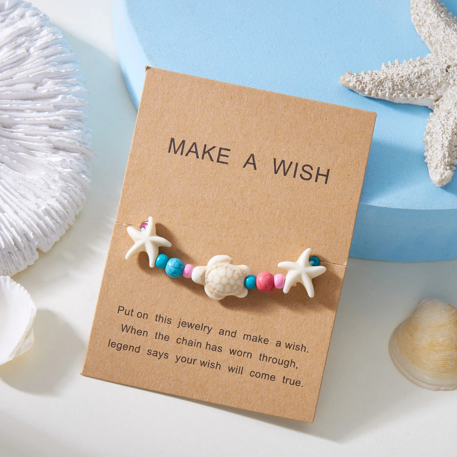 Einfache handgefertigte geflochtene Muschelarmbänder für Frauen, böhmische Seestern-Schildkröte, verstellbare Armbänder, Freundschaft, Strand, Urlaub, Schmuck – Detail 11