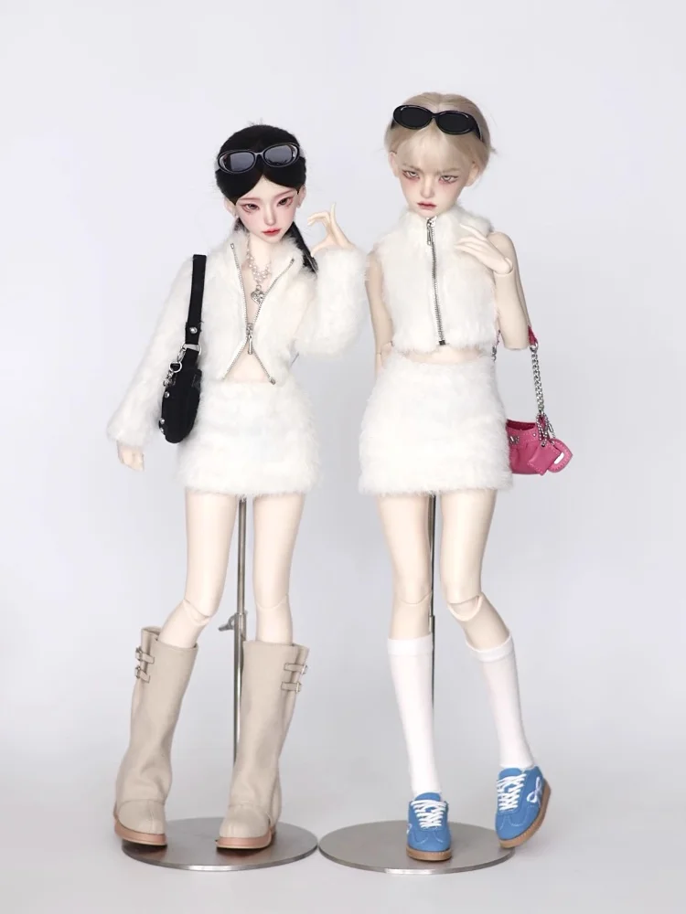 

1/4 MSD MDD Doll White Top Skirt Set For BJD Doll Clothing Accessories(Only Clothes No Doll)