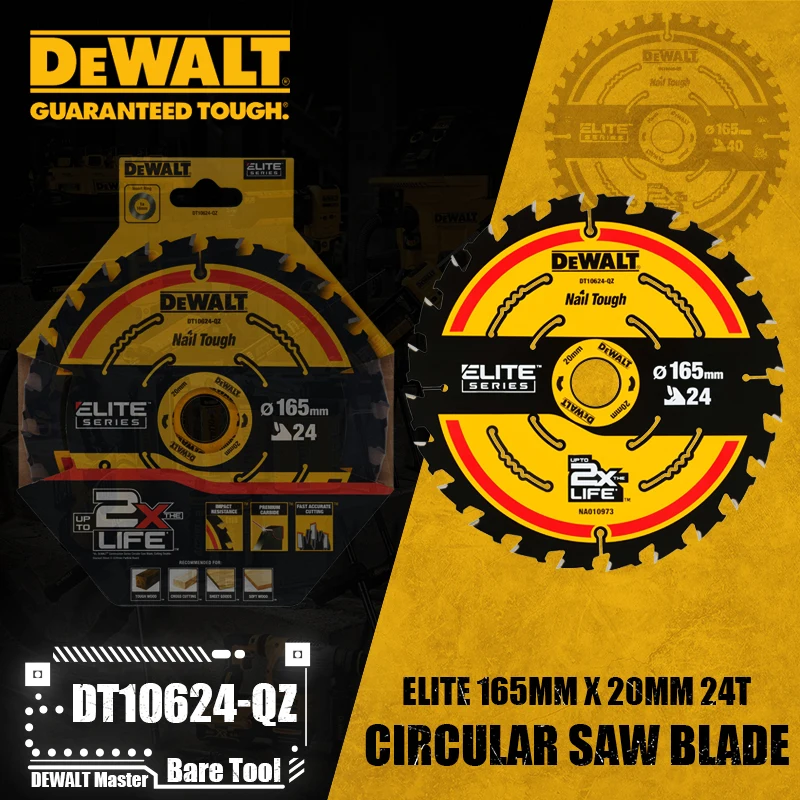 DEWALT DT10624-QZ DT10640-QZ CIRCULAR SAW BLADE ELITE SERIES ELITE Circular Saw Blade 165MM 20MM 24T/40T