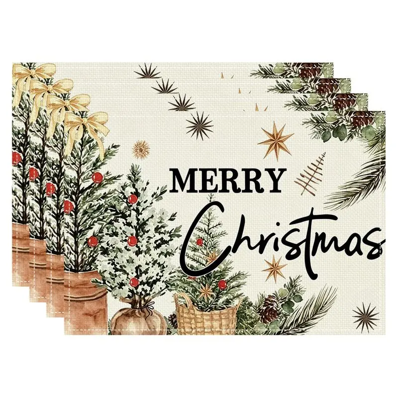 VIKAMA Cartoon Snowman Christmas Meal Mat, Waterproof Insulated Table Mat for Holiday Party Decor