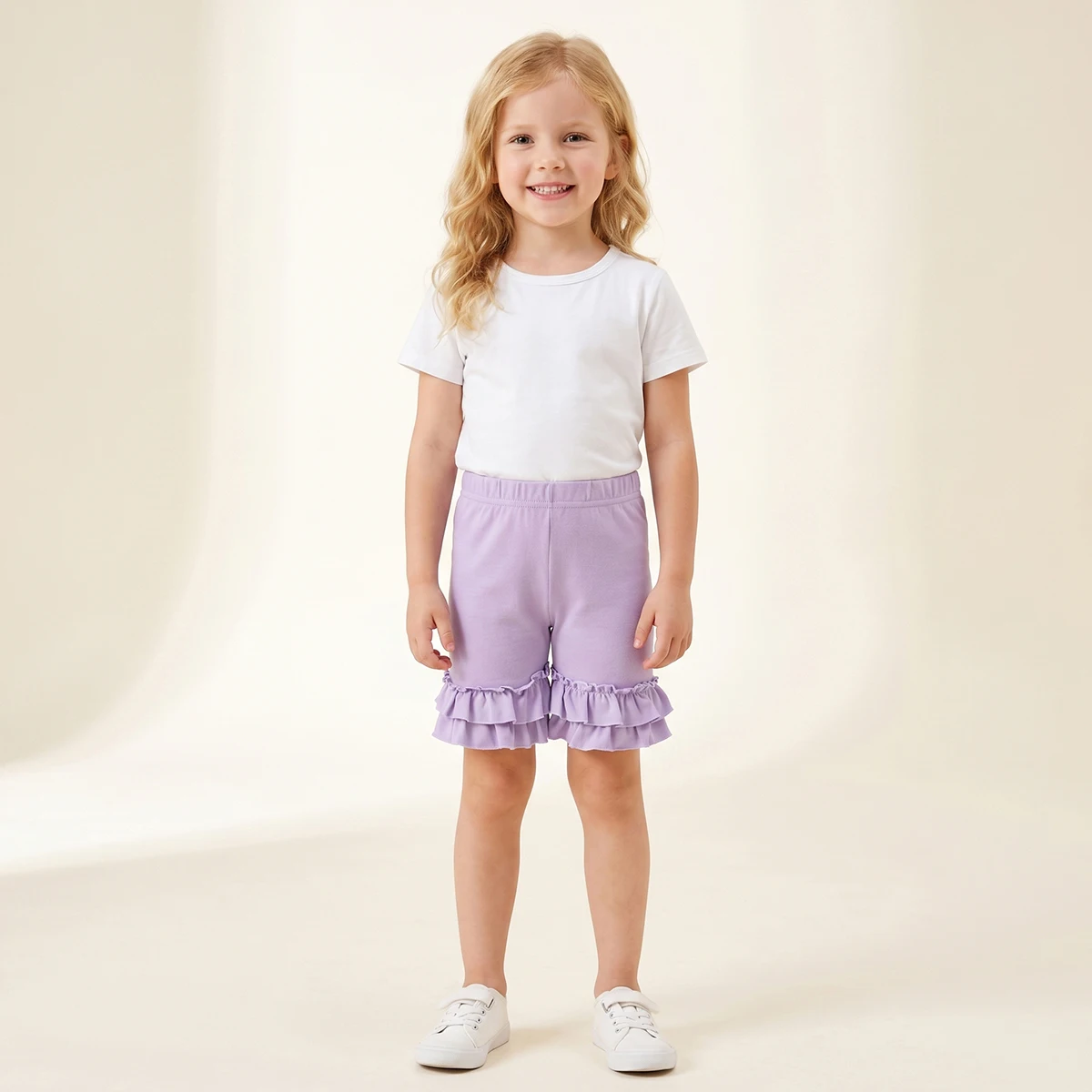 Mädchen Dehnbare Baumwoll-Leggings mit Rüschensaum für 4-8 Jahre Komfortable Elastische Taille Kinder-Unterhosen – Detail 6