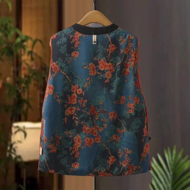 Donne coreane Jacquard Gilet Outwear Autunno Femminile di Grandi Dimensioni 6XL Gilet Giacca Primavera Donna Girocollo Senza Maniche Top Cappotto