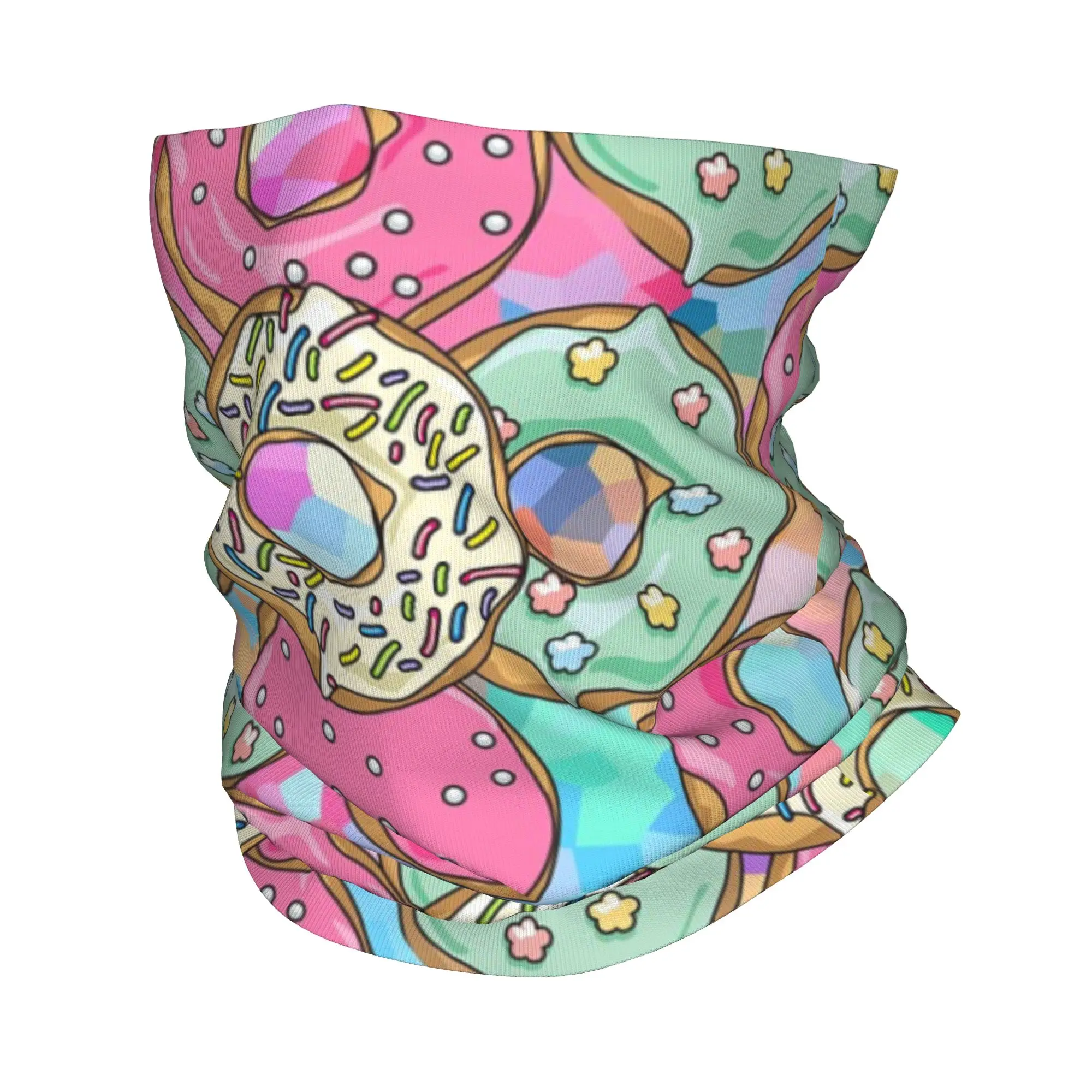 

Colorful Donut Print Bandana Neck Gaiter Printed Wrap Mask Scarf Multifunction Cycling Scarf Outdoor Sports Unisex Adult