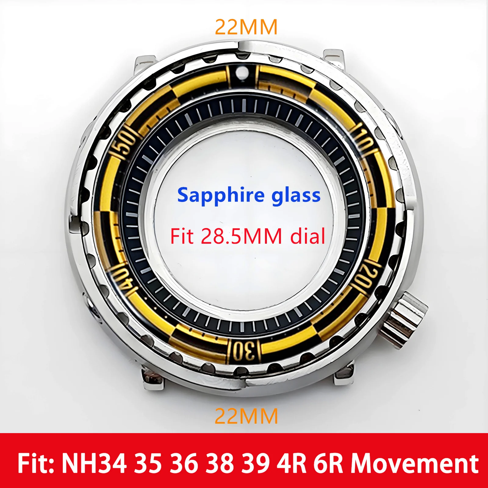 

Mod Tuna Can Case NH35 Case Resin Bezel Insert Sapphire Crystal Stainless Steel Silver Watch Case