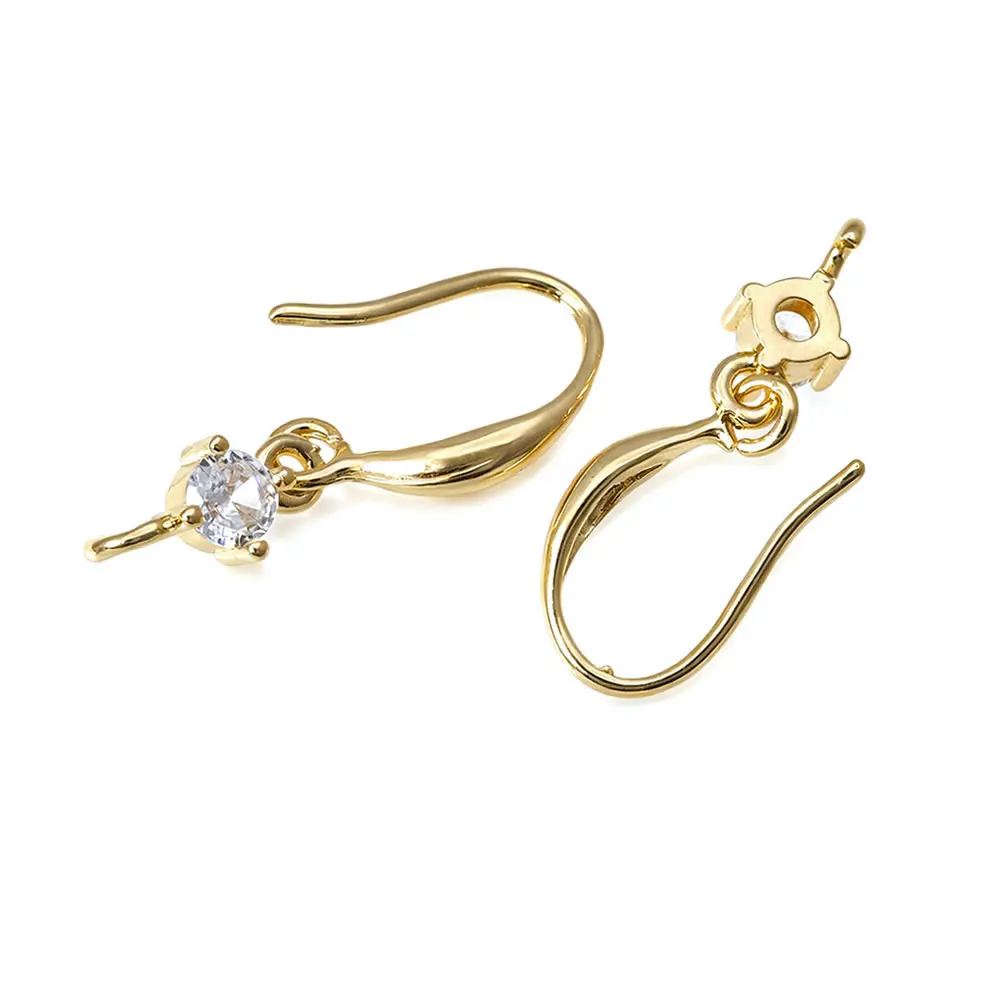 18K Gold Color Brass with Half Pin can Fit Half Hole Beads Earring Hooks Diy Jewelry Making Earrings Accessories for Women