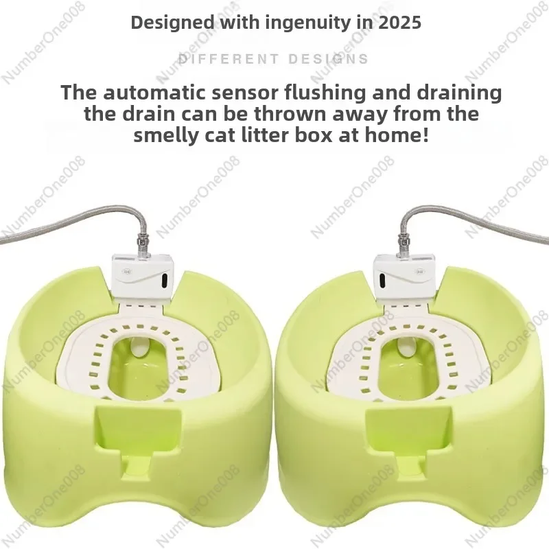 

Infrared Induction Cat Litter Box Automatic Flushing Cat Toilet Cat Litter Box Toilet Open Squatting Potty Dog Toilet Indoor