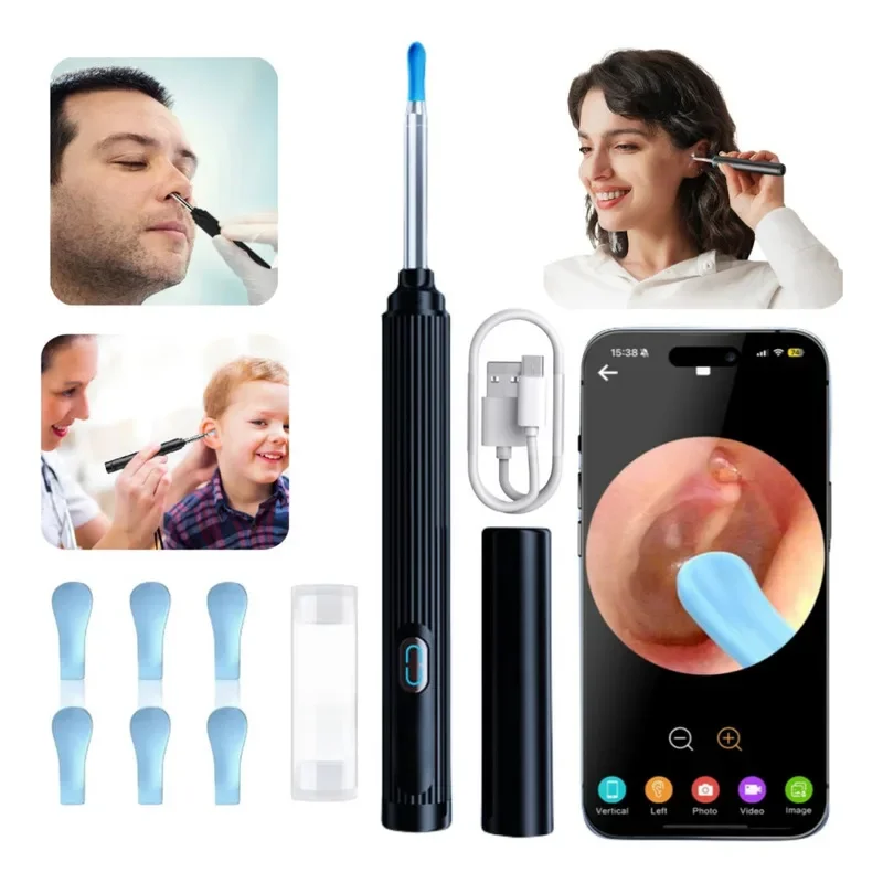 Wireless Visual Wax Removal Endoscope Safe Earpick with Camera Luminous Odoscope Cleaning Tools