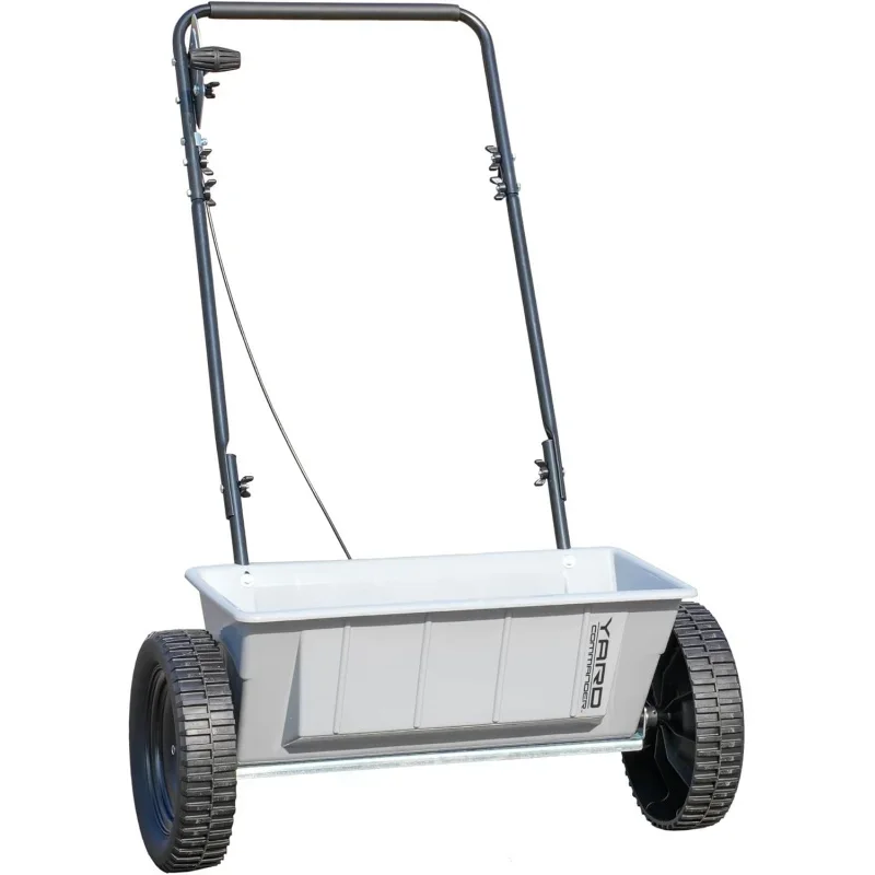 60-Pound Walk-Behind Push Drop Spreader - Holds Up to 15,000 SQFT of Product - Great Applying Fertilizer & Grass Seed - Adju