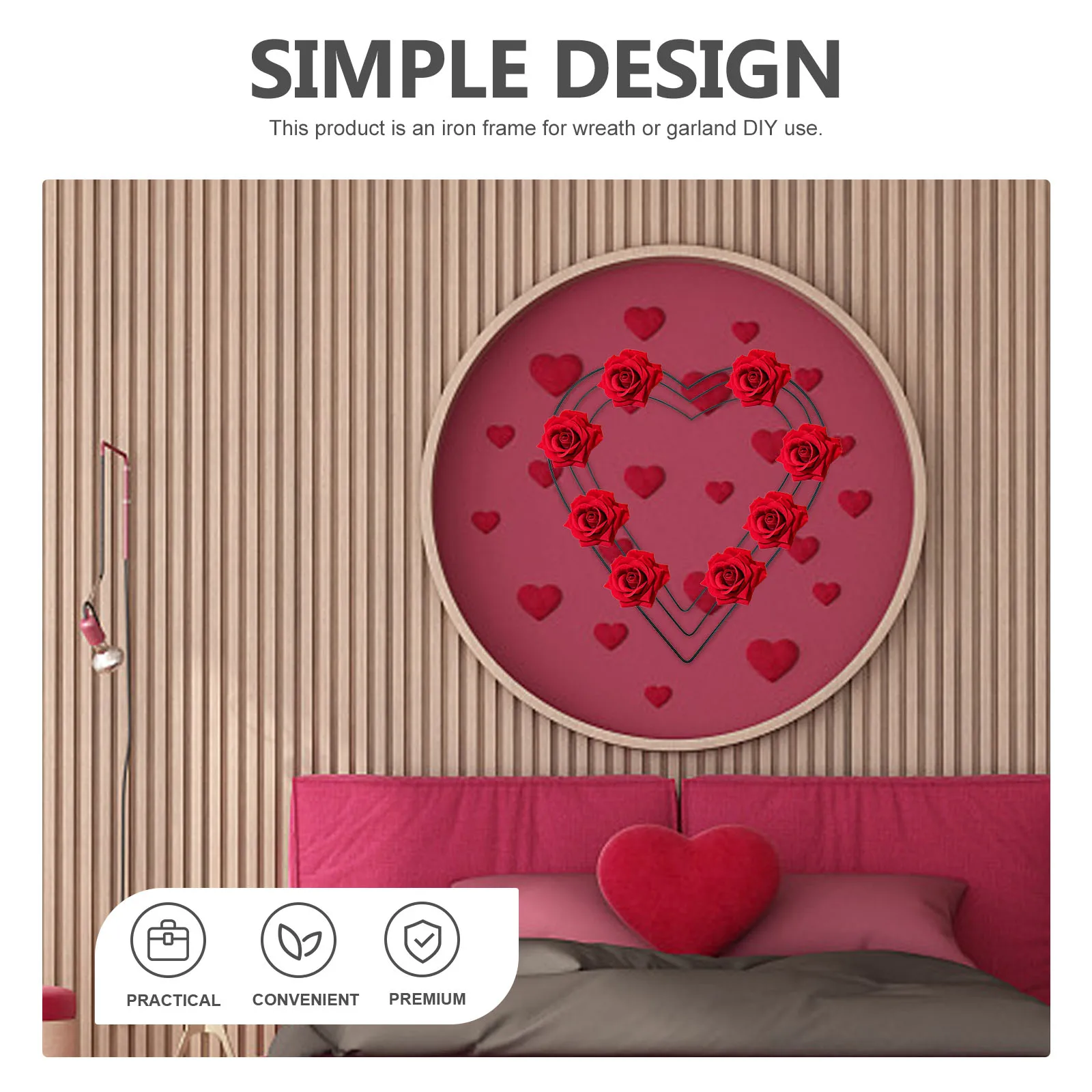 

2pcs Shaped Iron Wreath 35cm Green Wire Frame for DIY Home Decor Wreath Making Rings Valentine Craft Making Christmas