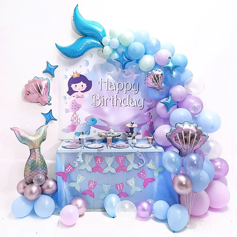 

Mermaid Balloons Party Decor Mermaid Event Baby Shower Birthday Party Under The Sea Girl First Birthday Party Supply