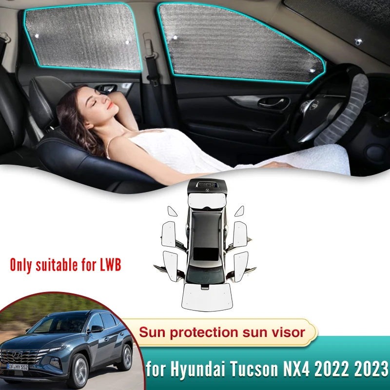 

Full Coverage Car Sun Shade for Hyundai Tucson NX4 2023 2022 IV Sunshade Windshield Side Window Privacy Shading Protector Cover