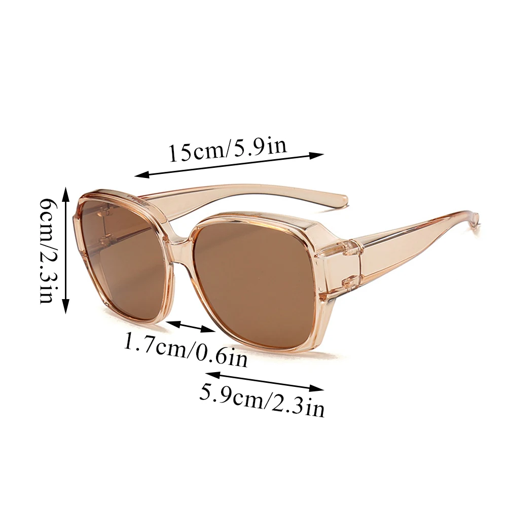 Fashion Polarized Portable Men Women Vintage Driving Sunglasses Square Shades Wrap Around Sunnies Summer UV Resistant Sunnies