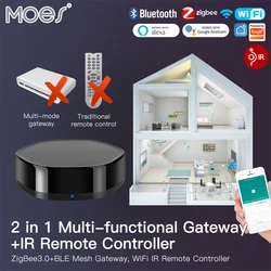 Tuya Smart Home WiFi 2 in 1 Wireless Multi-function BLE Mesh+ZigBee Gateway with 38K IR Remote Controller via Alexa Google Home