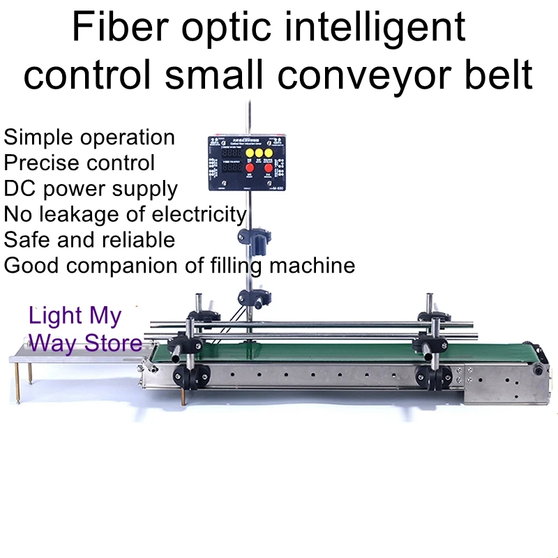 

Fiber optic intelligent sensor control small conveyor belt conveyor assembly line dispensing automation filling machine