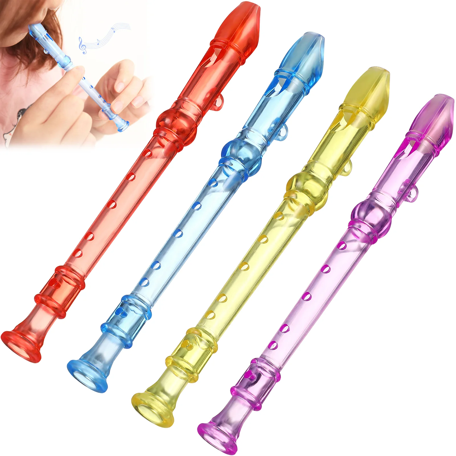 Recorder Instrument for Kids Flute Instruments Translucent Soprano Musical Recorders