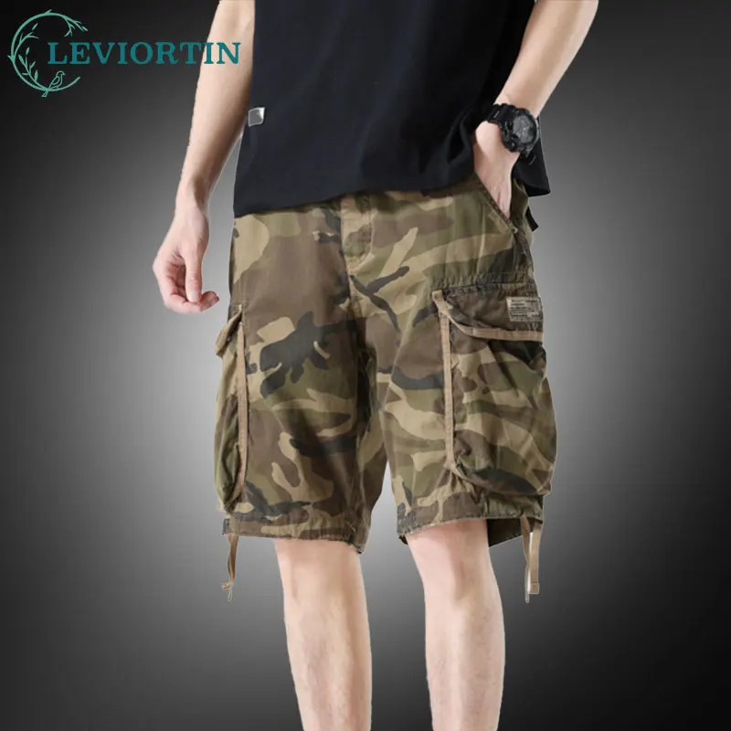 Men's Camouflage Cargo Shorts Multi-Pocket Summer Loose Fit Work Short Pants Lightweight Breathable Outdoor Workwear Short Pants