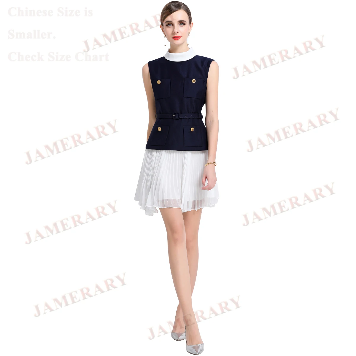 Robe courte plissée en mousseline de soie, bleu, Satin, blanc, Mini, faux deux pièces, robes de bal, de soirée, été