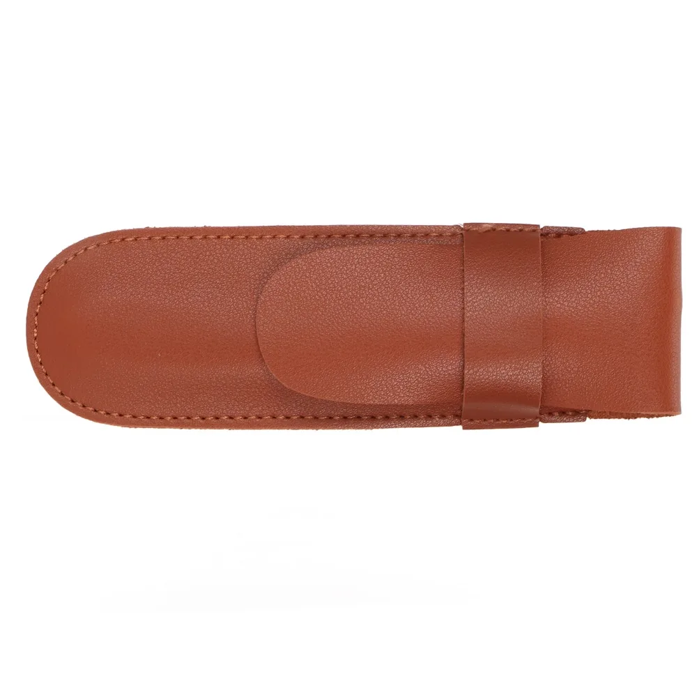 5pcs Salon Use PU Leather Clipper Case Exquisite Brown Trimmer Case Durable Comfortable Touch Razor Case Home Use