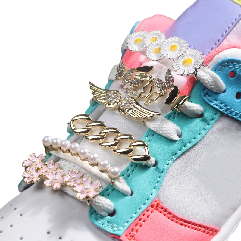 Cherry Blossoms Shoelace Buckle Metal Shoelaces AF1 Shoelaces Buckle Accessories Metal Lace Lock DIY Sneaker Metal Lace Buckle