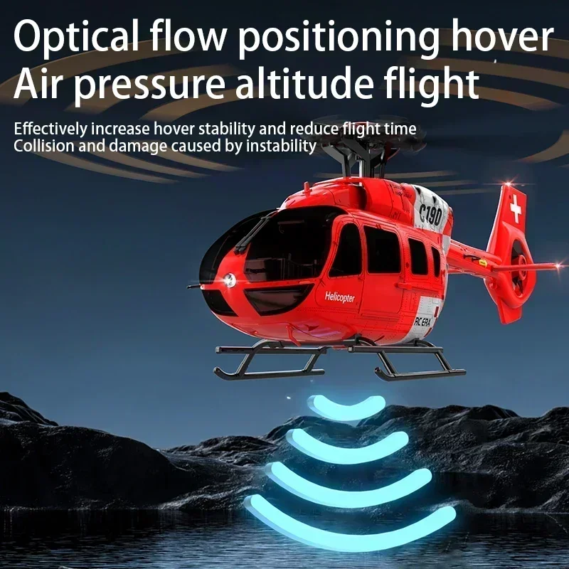 Helicóptero elétrico de controle remoto para crianças, motor sem escova, altitude fixa, fluxo óptico, modelo RC, brinquedo ao ar livre, C190