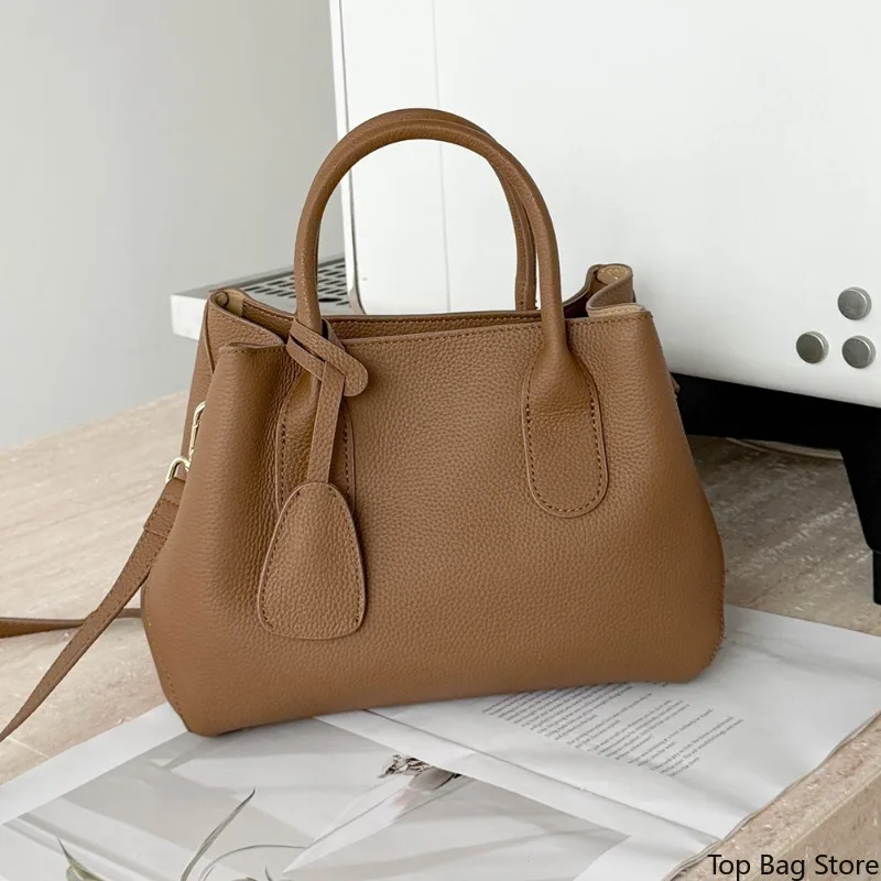 Minimalist Sophisticated Everyday Work Shoulder Bag for Women Genuine Leather Convertible Strap Crossbody Bag Luxury Handbag