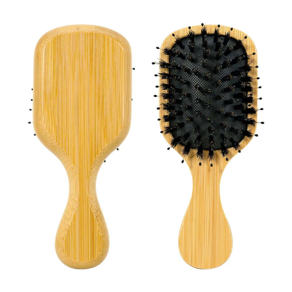 وسادة هوائية مربعة من الخيزران، كيس هوائي بشعيرات طبيعية، مشط مضاد للكهرباء الساكنة وفك تشابك الشعر، أمشاط تدليك فروة الرأس، أدوات تصفيف الشعر #6