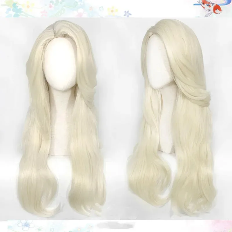 جديد إلسا سنو آيس كوين طويل متموج مقاوم للحرارة الشعر الاصطناعية تأثيري الباروكات + غطاء شعر مستعار VC؛.67؛ H، SH