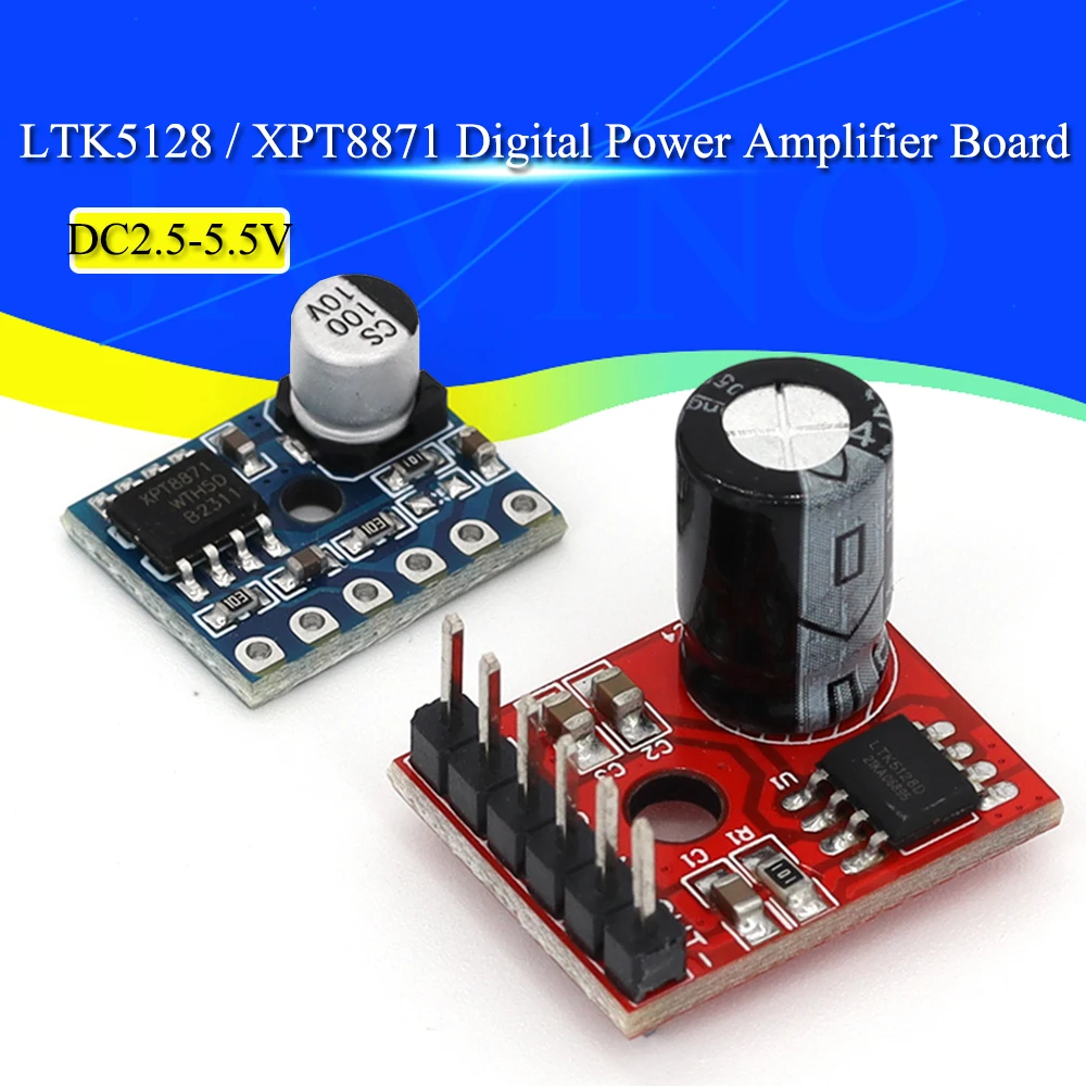 5128 Amplifier Board 5W Class D Digital Amplifier Board Mono Audio Module Low Distortion VS88715V DC2.5-5.5V LTK5128 Class AB 