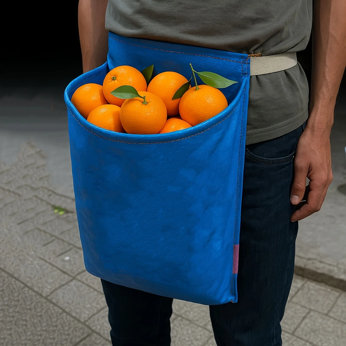 Garden Fruit Picking Bag and Mushroom Foraging Pouch with Waist Belt, Harvest Apron for Outdoor Orchard, Vegetable Gathering