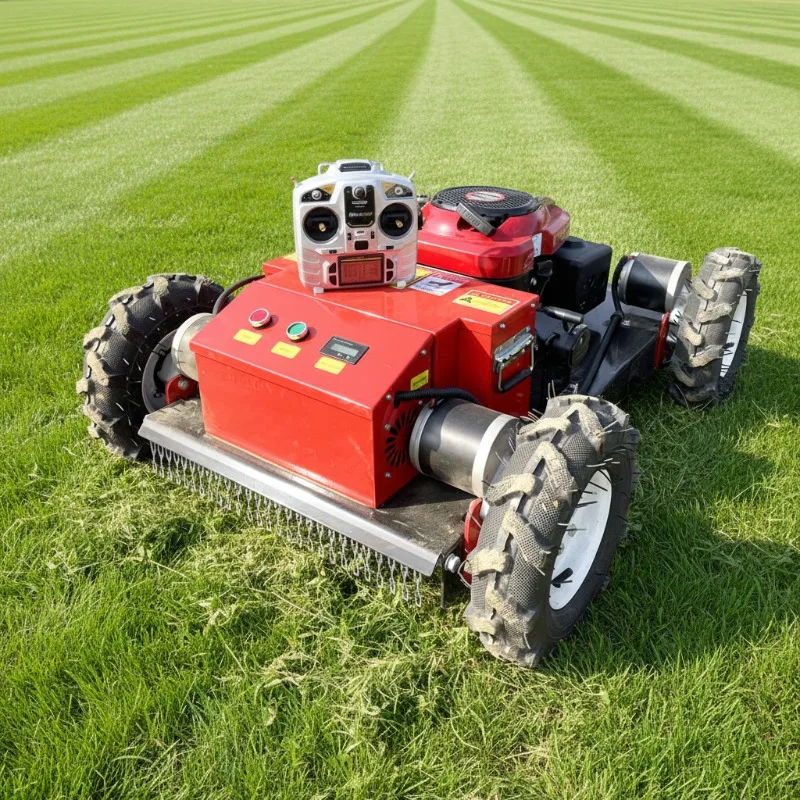 HT550 Wheel Type Lawn Mower Household Grass Trimmer Farm Orchard Land Reclamation Weeding Grass Shredding Machine