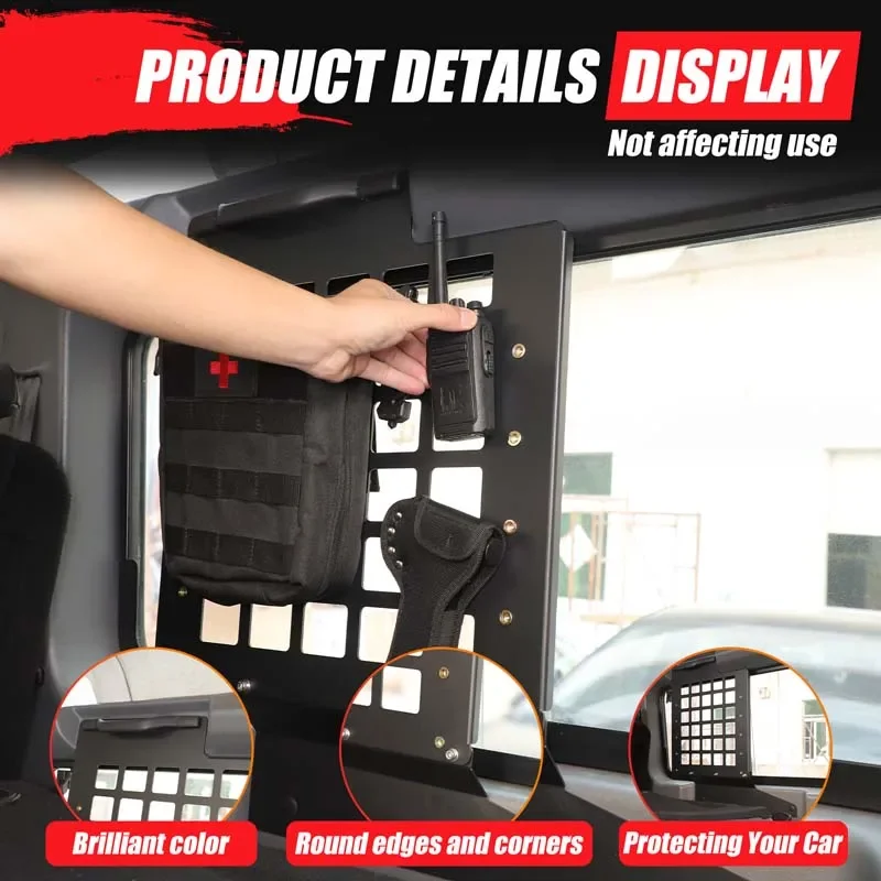 

2 шт., черный алюминиевый сплав для Land Rover Defender 110 2004-2018, боковая вешалка для инструментов в багажнике автомобиля, аксессуары для модификации салона автомобиля