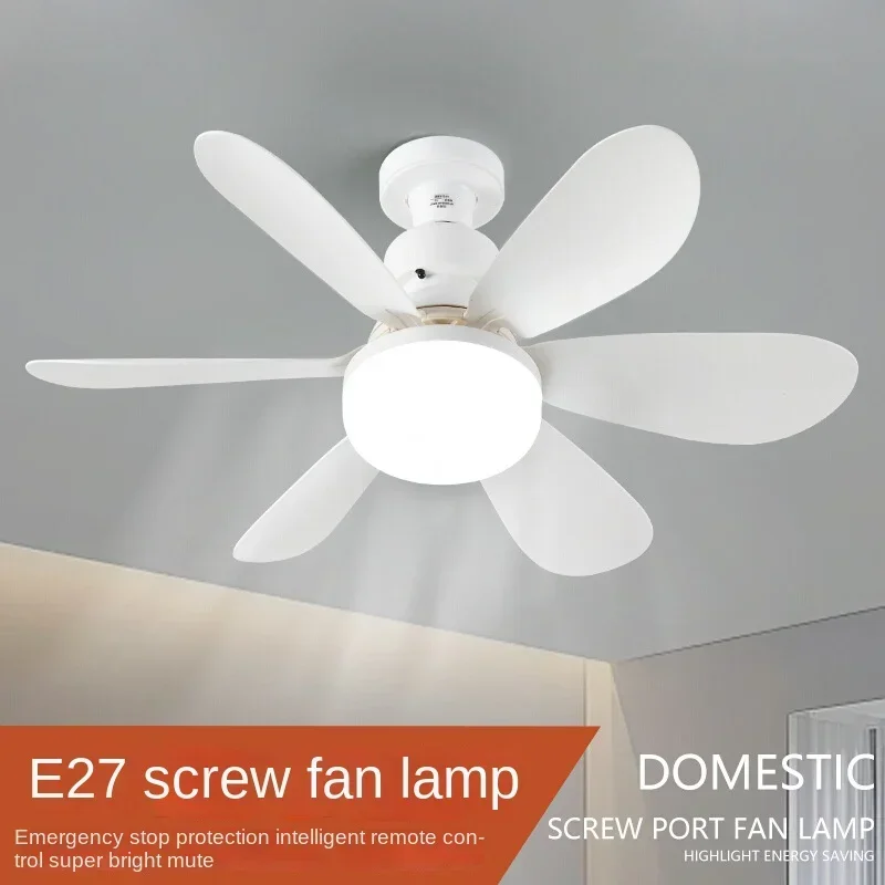 round Fan Lamp Minimalist New Bedroom Dining Room Energy-Saving Lamp E27 Screw Modern Minimalist LED Ceiling Ceiling Fan Lights