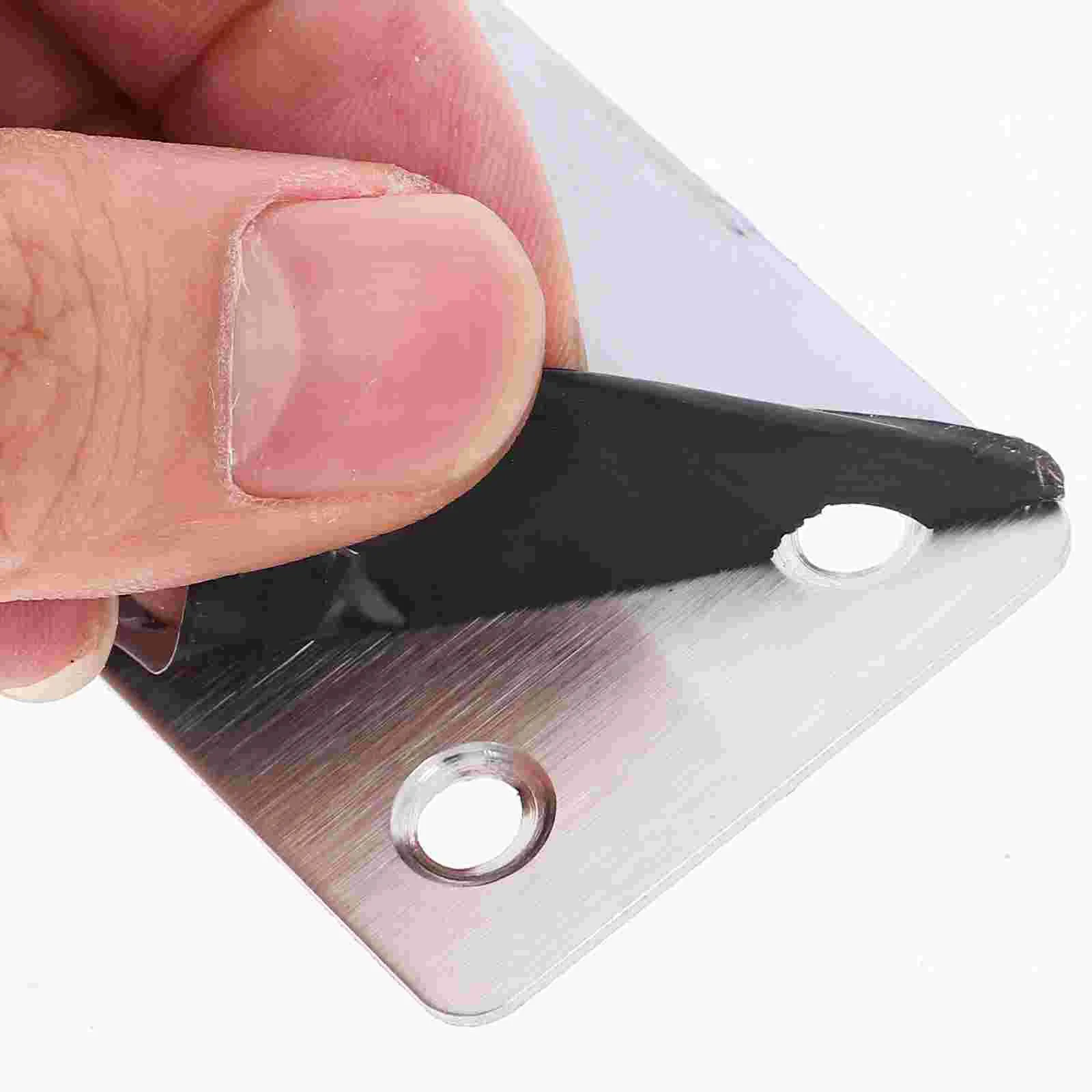 20 Pcs Furniture Corner Code Straight Brackets Stainless Steel Plates Flat Joining for Film Mending Wood Metal