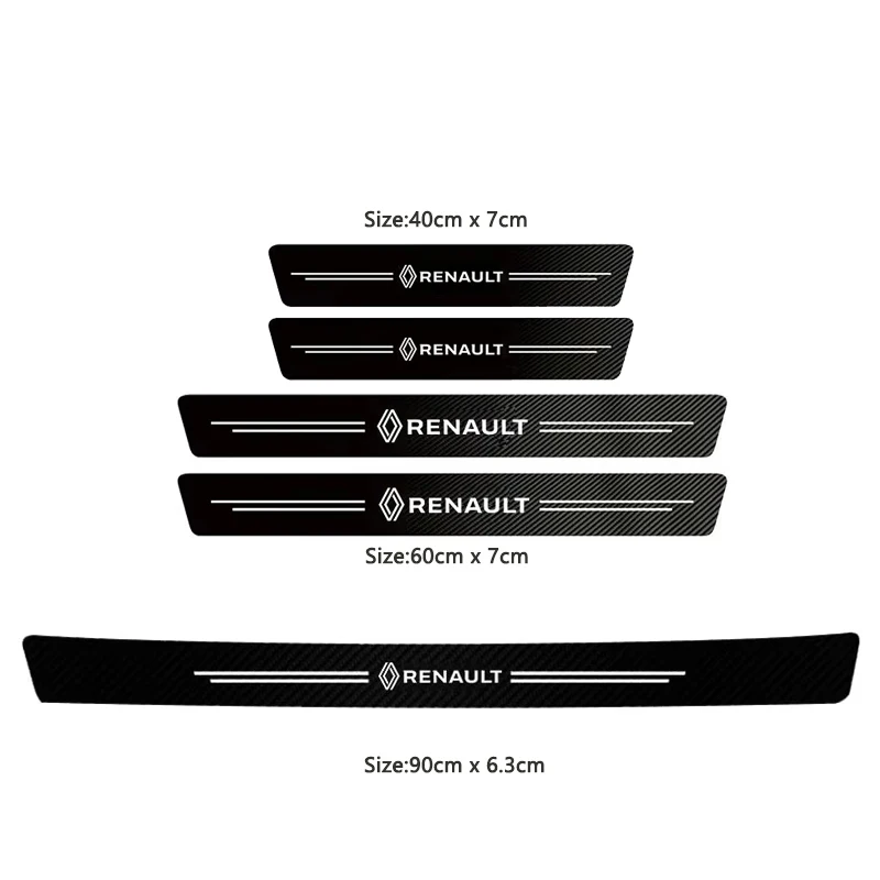 1/4/5 قطعة ألياف الكربون ملصق عتبة السيارة طبقة رقيقة واقية لرينو RS كليو كابتور ترافيك ذات المناظر الطبيعية الخلابة 2 ميجان 2 3 4 كادجار زوي #2