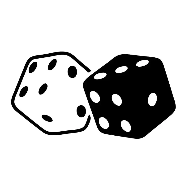 Cubes Dice Cute Naught Style Car Sticker Vinyl Decal Waterproof on Truck Bumper Rear Window Without Background