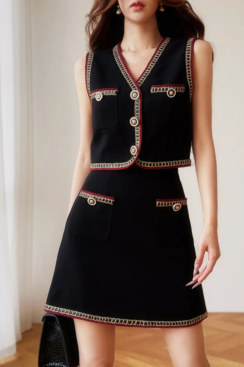 

Summer 2 Piece Sets Women Outfits Binding Vest Spaghetti Strap+A Line Pocket Skirt Separately Y2K 2025 New DABUWAWA DM2BSE006