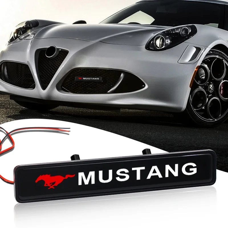 

Автомобильные декоративные светодиодные фонари, передняя решетка капота, декоративный значок для Mustang 2005 2006 2007 2008 2009 2016 GT Mach-E 2013 Escala