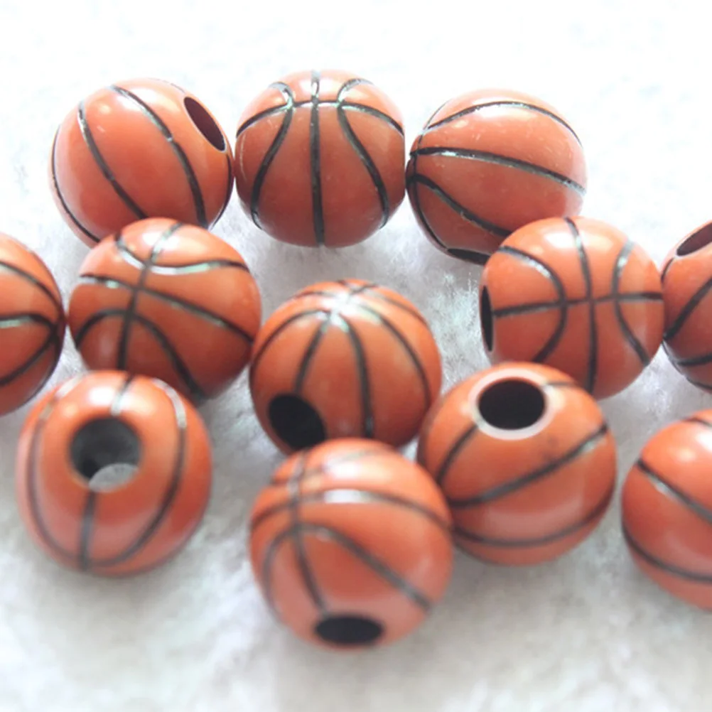60 pçs 12mm contas de basquete de plástico para diy jóias fazendo artesanato contas crianças conjunto educativo pulseiras colares decorativos