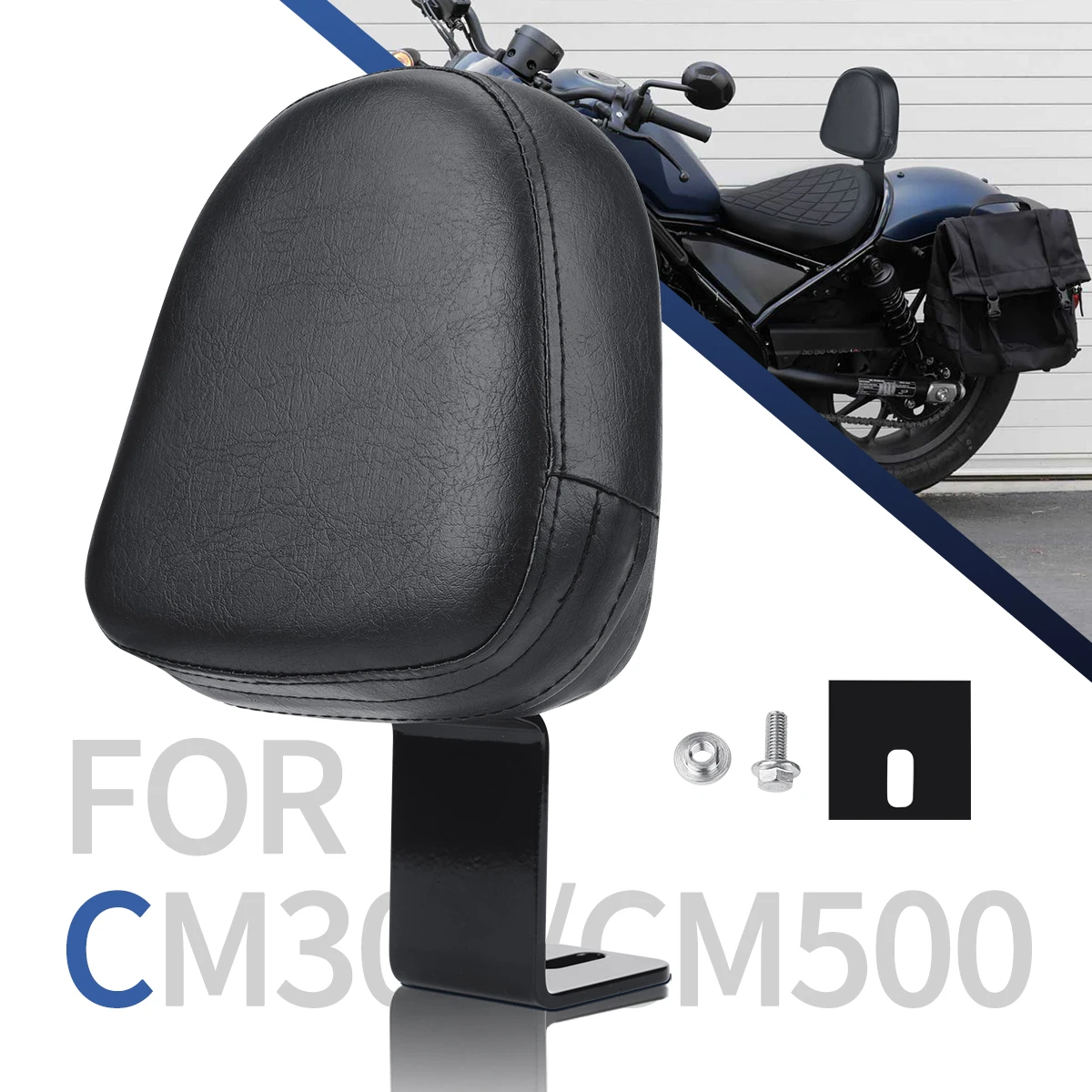 

Motorcycle Driver Backrest Back Pad For Honda Rebel CMX500 CMX300 300 500 2017 2018 2019 2020 2021 2022 Rider Back Rest Cushion