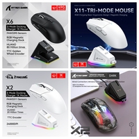 Attack shark X11/X6/X2/X2Pro Wireless Gaming Mouse Magnetic RGB PAW3395 Bluetooth Tri-mode Connection Gamer Mouse,DPI Adjustable