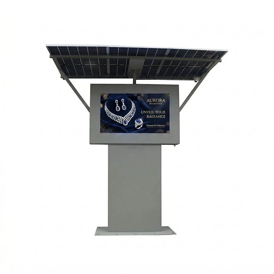 Customized Solar-Powered IP66 Waterproof High-Brightness 65/86-Inch LCD Advertising Kiosk Totem Pole Outdoor Display
