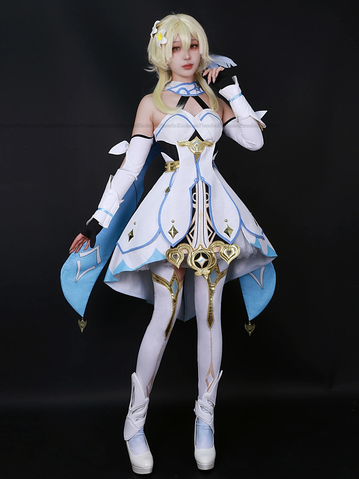Lumine cosplay Game Genshin Impact Costume Cosplay Lumine parrucca scarpe uniforme Cosplay Halloween Party donna Traveler Lumine