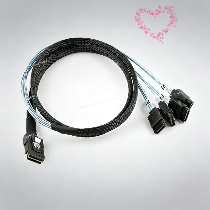 Forward Mini SAS SFF8087 36Pin To 4×SATA 7Pin Server 1 To 4 Hard Drive Cable 1M
