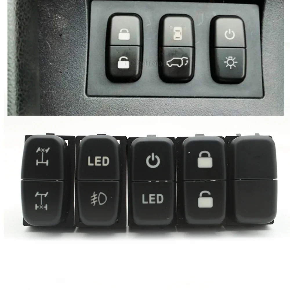 For Mitsubishi Pajero V73 Dual Switch Car LED Light Front Rear Diff Fog Light Power Door Lock Push Button Switch with Wire