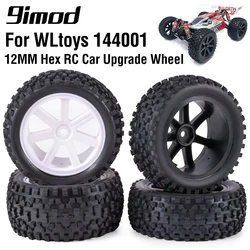 RC Car Wheels and Tires 1/10 Scale 12mm Hex for WLtoys 144001 124019 12428 124017 Upgrades