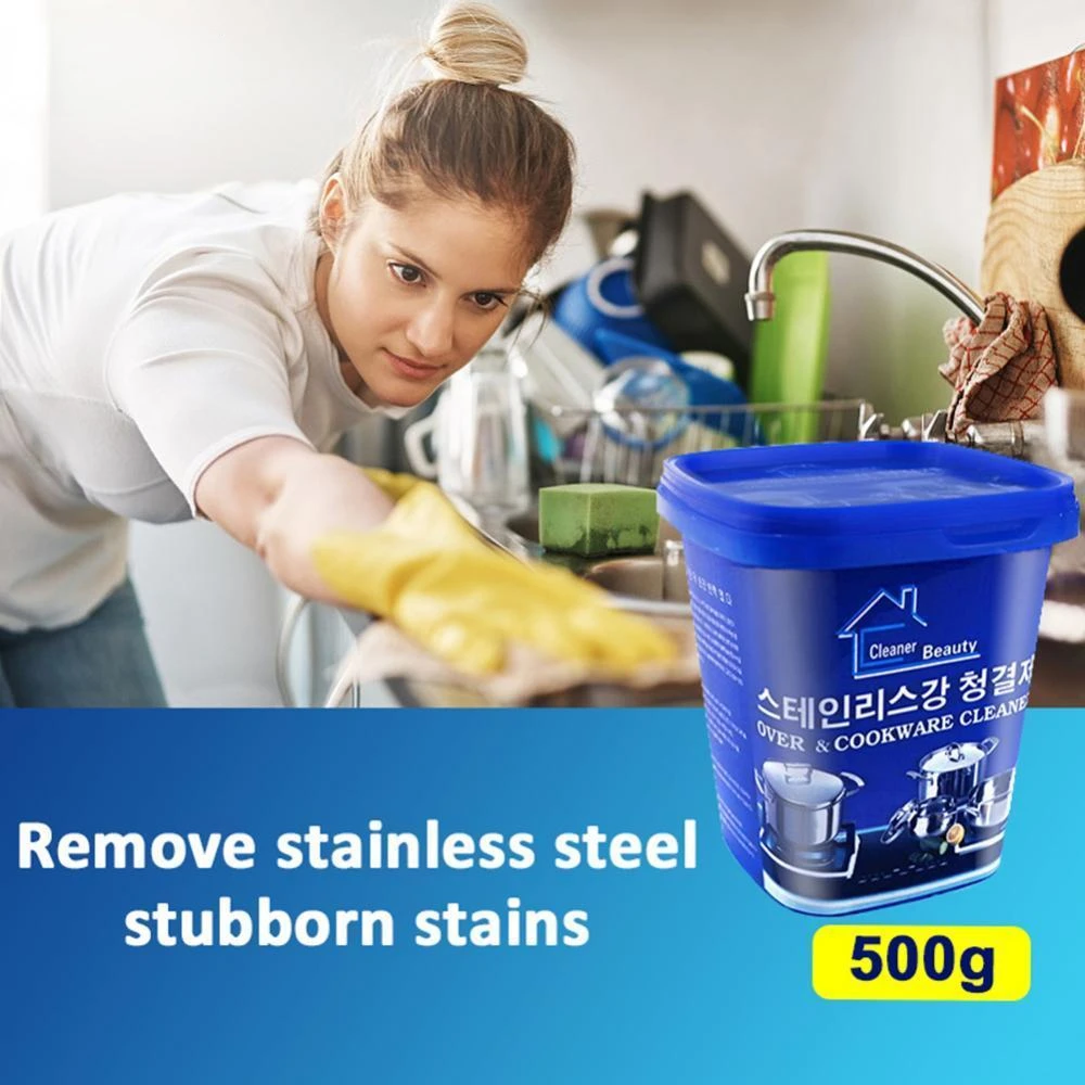 Powerful Stainless Steel Cookware Cleaning Paste Household Car Body Cleaner Washing Pot Bottom Scale Strong Cream Detergent