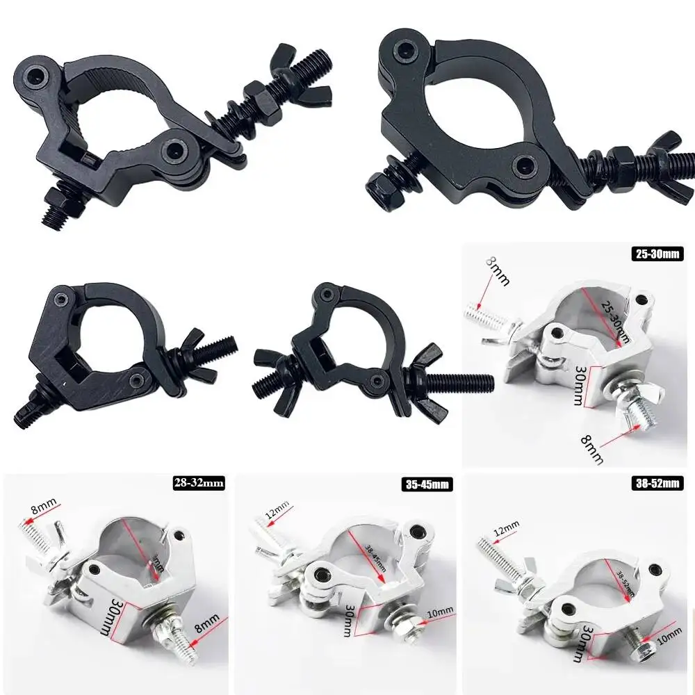 Black Aluminum Alloy Tube Clamp for Stage Light Truss System Claw Clip Bracket Pipe Mount DJ Audio Fixture Various Sizes 25-50m