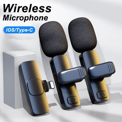 Microfono Lavalier Wireless registrazione Audio Video portatile Mini Mic per iPhone Android Live Broadcast Gaming Phone Mic